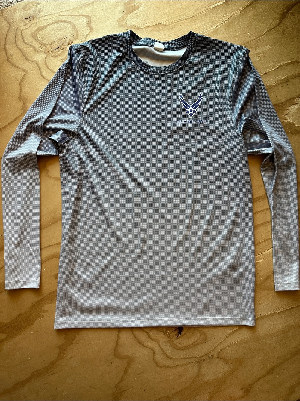 USAF Air Force PARAGON Gray Long Sleeve Performance Tee with Wings Logo